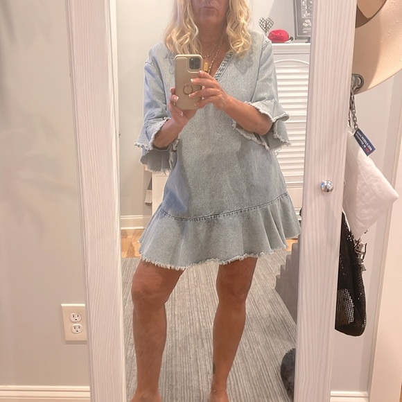 MLM Label Light Denim Top or Mini Dress, Size M - Picture 7 of 7